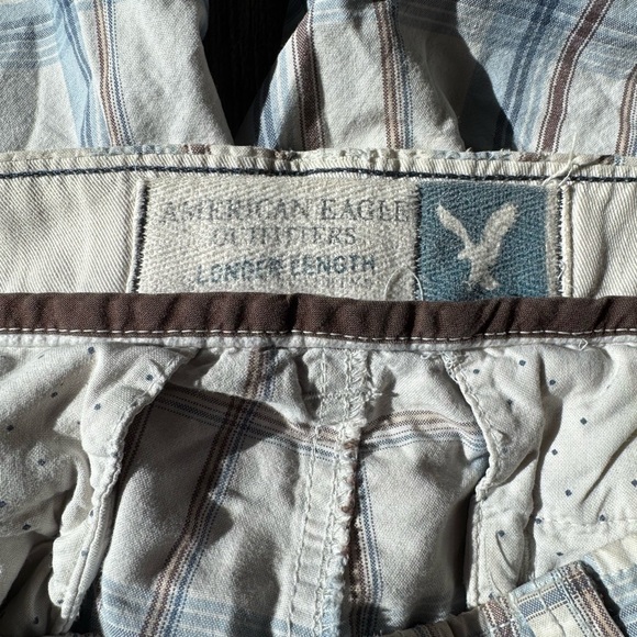 American Eagle Outfitters Longer Length Plaid Men’s Shorts Size 34 100% Cotton - Picture 6 of 7
